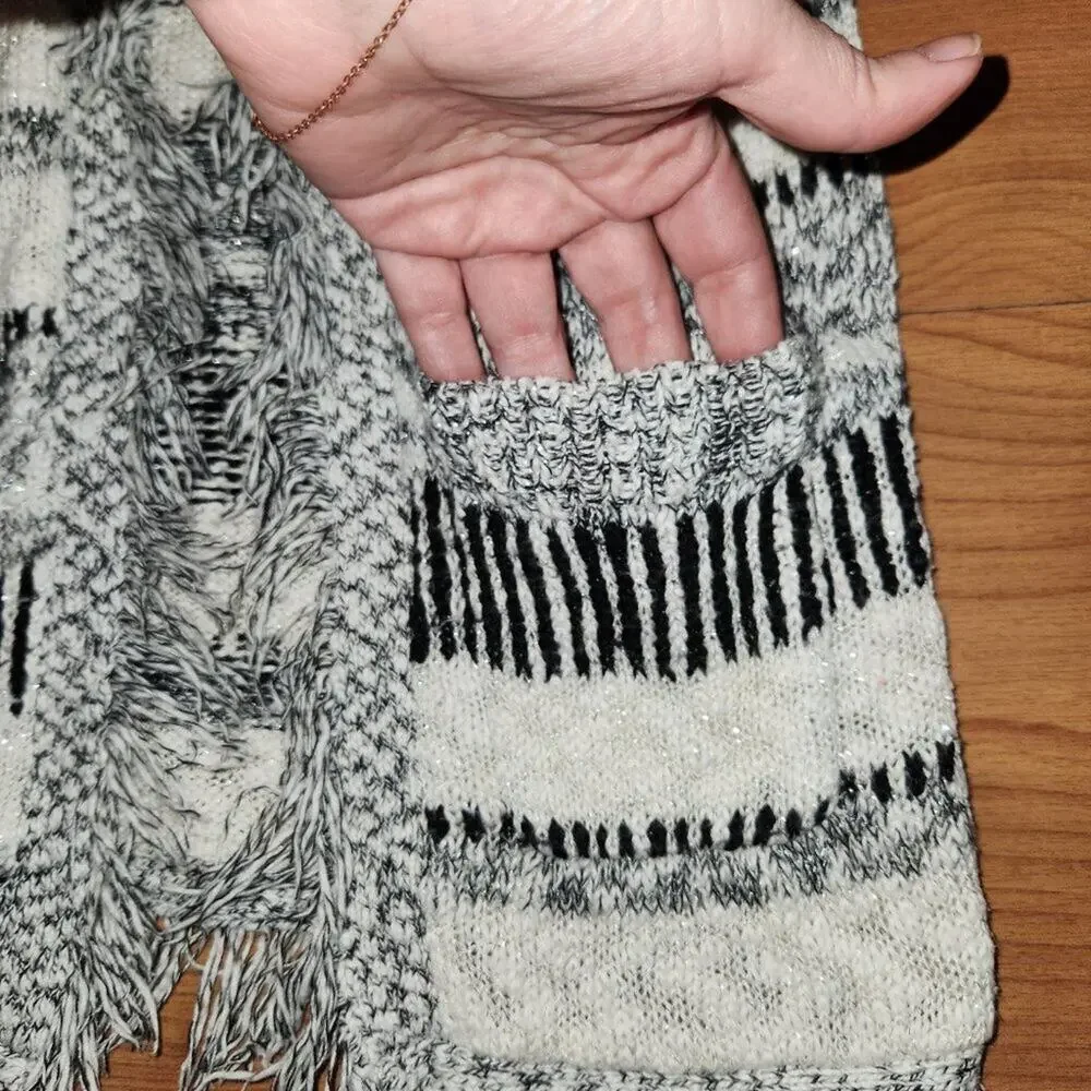 Justice Striped Shaggy Cardigan || sz 8 || EUC